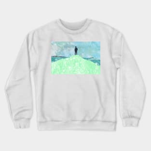 Marbled Paper Collage Staring at the Sea Crewneck Sweatshirt